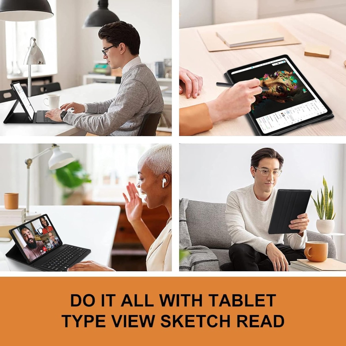 typecase Keyboard Case for Samsung Galaxy Tab S8 (11) & S7 (11) (Model SM-X700/X706/T870/T875/T878) with S Pen Holder, Slim Stand Cover Detachable Wireless Bluetooth Keyboard, Black