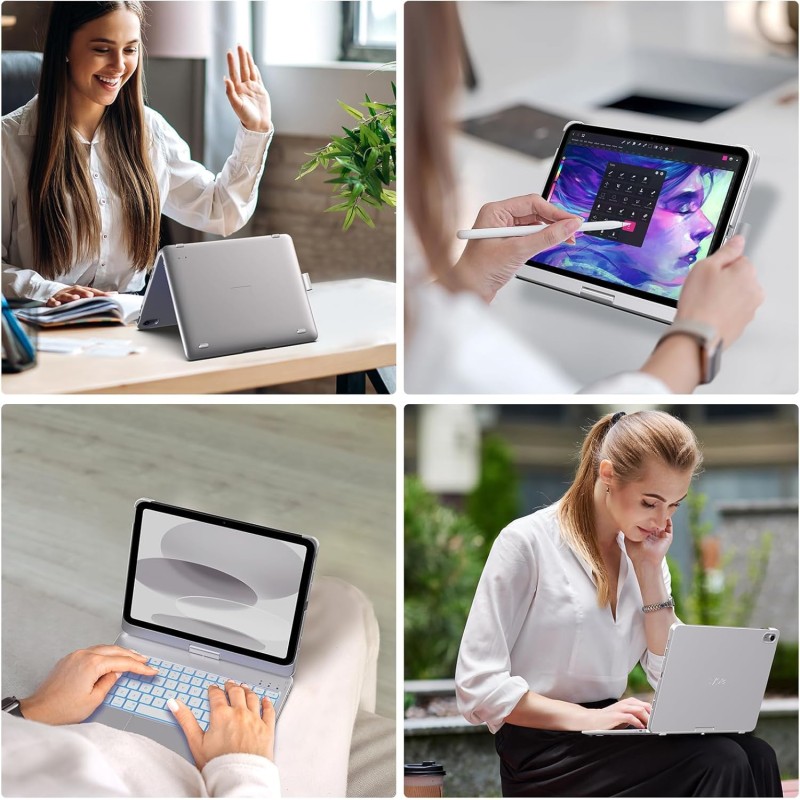 typecase Touch Keyboard for New iPad A16 2025 (11 Inch) & iPad 10th Generation with Multi-Touch Trackpad, 11-Colors Backlit, 360° Rotatable Design, Bluetooth Keyboard case, Pencil Holder (Black'25) typecase Touch Keyboard for New iPad A16 2025 (11 Inch) & iPad 10th Generation with Multi-Touch Trackpad, 11-Colors Backlit, 360° Rotatable Design, Bluetooth Keyboard case, Pencil Holder (Black'25)