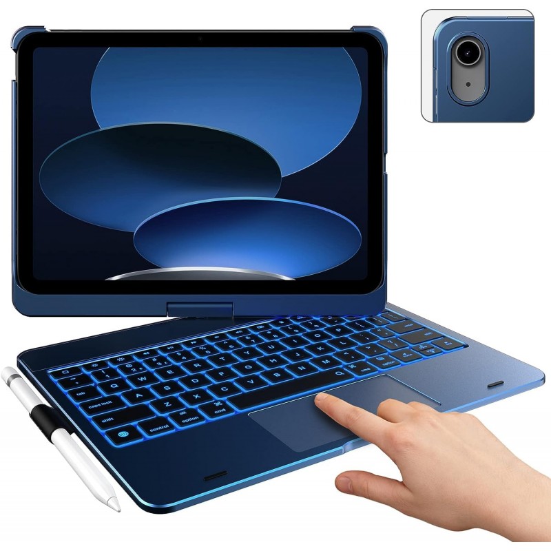 typecase Touch Keyboard for New iPad A16 2025 (11 Inch) & iPad 10th Generation with Multi-Touch Trackpad, 11-Colors Backlit, 360° Rotatable Design, Bluetooth Keyboard case, Pencil Holder (Black'25) typecase Touch Keyboard for New iPad A16 2025 (11 Inch) & iPad 10th Generation with Multi-Touch Trackpad, 11-Colors Backlit, 360° Rotatable Design, Bluetooth Keyboard case, Pencil Holder (Black'25)