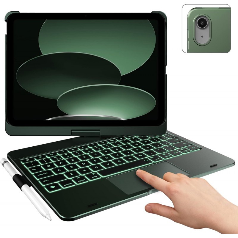 typecase Touch Keyboard for New iPad A16 2025 (11 Inch) & iPad 10th Generation with Multi-Touch Trackpad, 11-Colors Backlit, 360° Rotatable Design, Bluetooth Keyboard case, Pencil Holder (Black'25) typecase Touch Keyboard for New iPad A16 2025 (11 Inch) & iPad 10th Generation with Multi-Touch Trackpad, 11-Colors Backlit, 360° Rotatable Design, Bluetooth Keyboard case, Pencil Holder (Black'25)