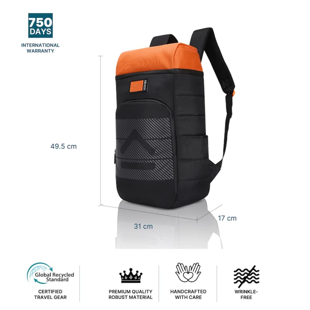 uppercase 26 Ltrs Ryder Professional Laptop Backpack (15.6 Inch) 3x more water resistant sustainable bags with rain proof zippers for Men, Women, Boys and Girls, 750 Days warranty