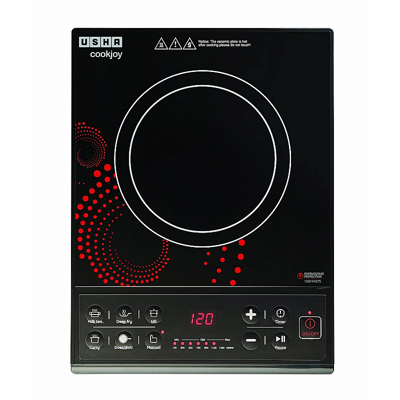 Usha Cook Joy-3616 1600-Watt Induction Cooktop Black