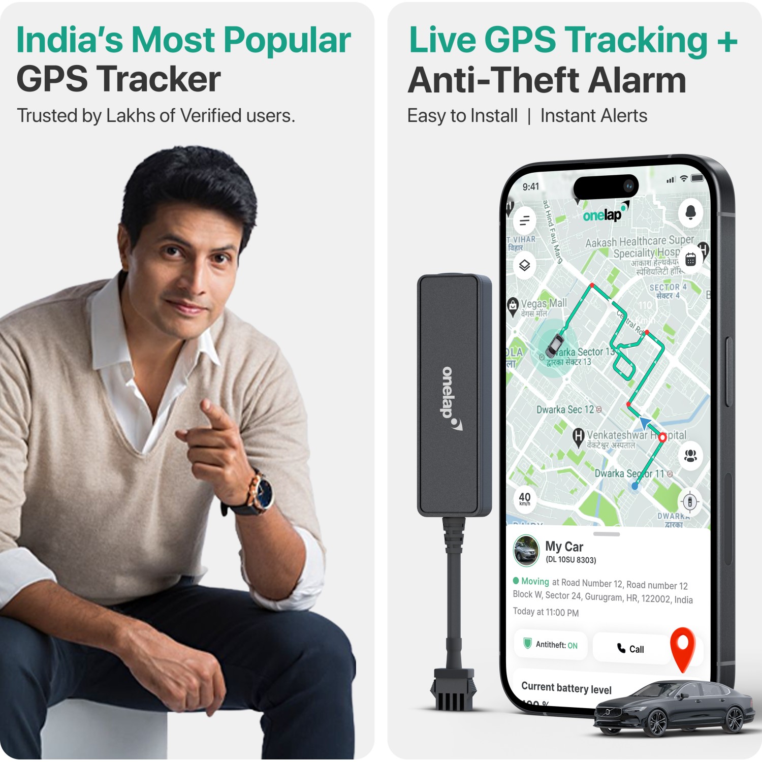 Onelap Micro (with No Hidden SIM Recharge) - Wired GPS Tracker for Car ...