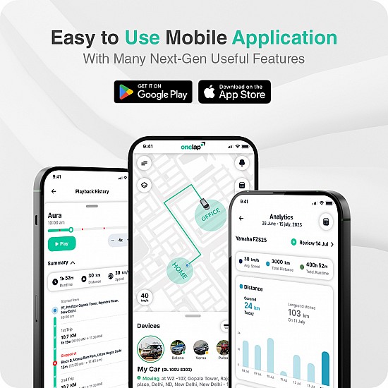 Onelap Micro (with No Hidden SIM Recharge) - Wired GPS Tracker for Car, Bike, Scooty, EV, Trucks | Live Location, Instant Engine ON/Off Alerts, Theft Alarms with Next-Gen Mobile App. Visit the Onelap Store