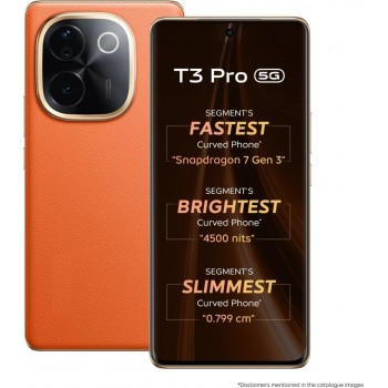 vivo T3 Pro 5G (Sandstone Orange, 8GB RAM+ 128GB Storage) Snapdragon 7 Gen 3 Processor | AMOLED Display | Dual Nano-SIM | 5500mAh Battery