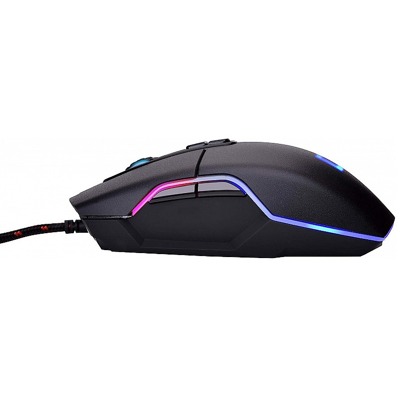 Live Tech Vulcan Wired USB Gaming Mouse 7 Programmable Buttons 2750 DPI Sensor RGB Lighting Durable for Windows PC Gamers