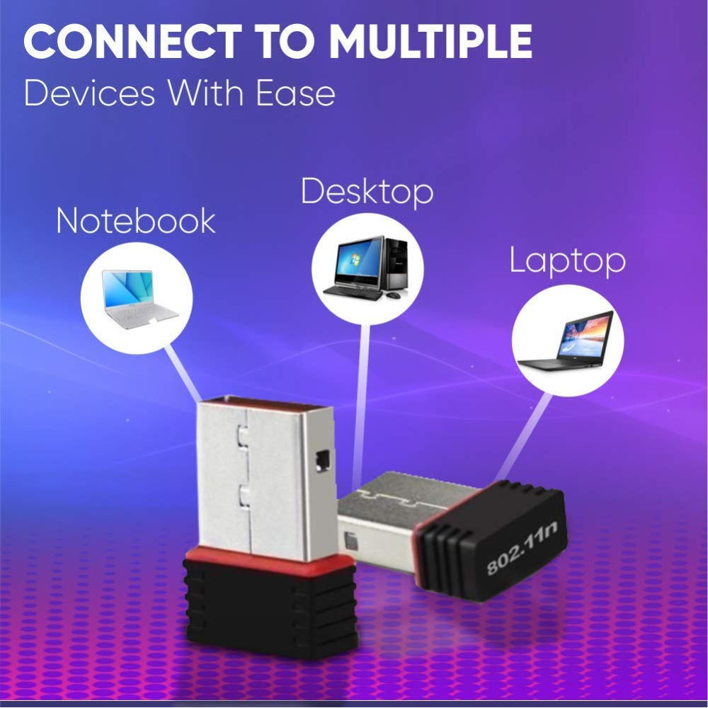 airtree 500Mbps Mini Wireless Wi-Fi Dongle Adapter Black