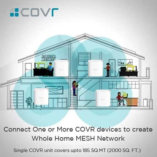 D-Link COVR 1100 AC1200 MU-MIMO Dual Band Whole Home EasyMesh Wi-Fi Router
