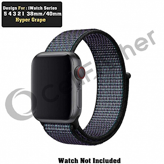 CellFAther Soft Lightweight Breathable Sport Loop Nylon Straps, Compatible with iWatch 38mm/40mm -