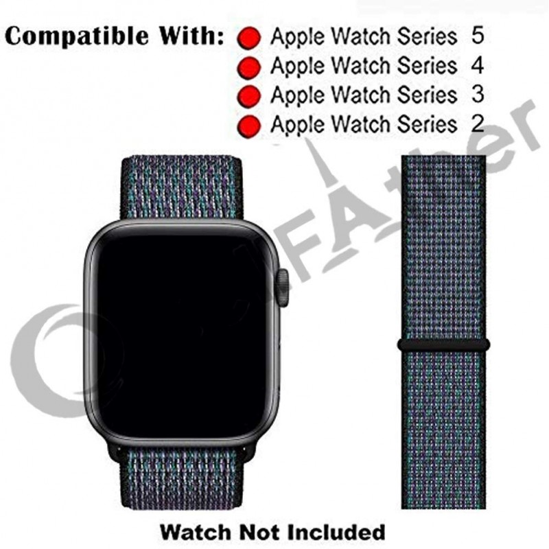 CellFAther Soft Lightweight Breathable Sport Loop Nylon Straps, Compatible with iWatch 38mm/40mm -