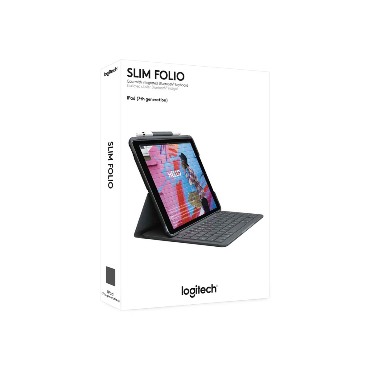 Logitech Slim Folio Integrated Keyboard Case with Bluetooth for iPad 7th Gen