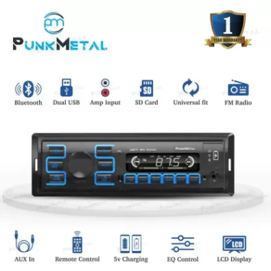 PunkMetal PM-02 DUAL-USB/SD/AUX/FM/Bluetooth Universal Car Stereo (Single Din) PunkMetal PM-02 DUAL-USB/SD/AUX/FM/Bluetooth Universal Car Stereo (Single Din)