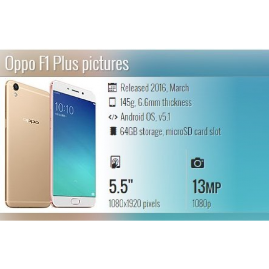 OPPO F1 Plus (Gold, 64 GB, 4 GB RAM) Refurbished