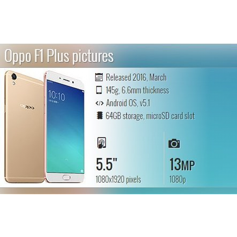 OPPO F1 Plus (Gold, 64 GB, 4 GB RAM) Refurbished