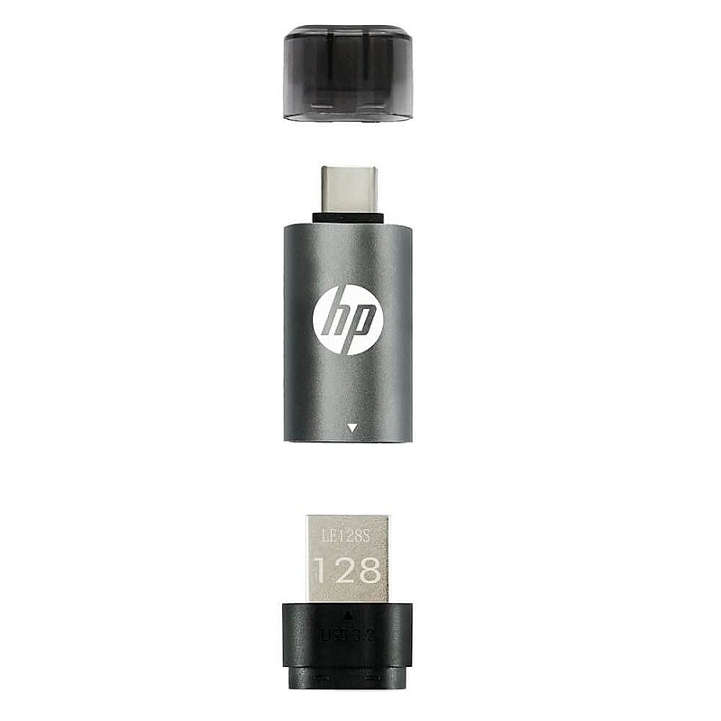 HP - HPFD5600C-128 USB Type C 128GB 3.2 Pen Drive, Grey & Black