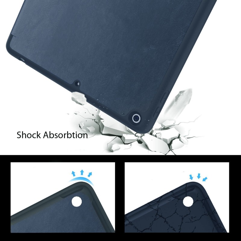 Airtree Hard Back Flip Stand Case Cover for New iPad 9.7 inch 5th 6th Generation Model A1822 A1823 A1893 A1954 - Navy