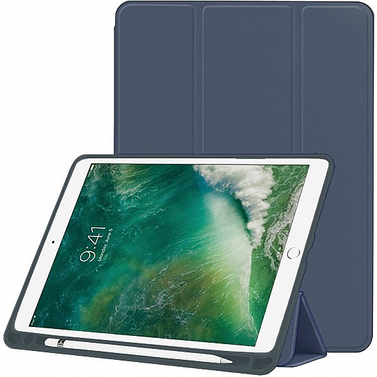 Airtree Hard Back Flip Stand Case Cover for New iPad 9.7 inch 5th 6th Generation Model A1822 A1823 A1893 A1954 - Navy