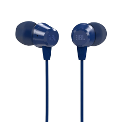 JBL C50HI Wired in Ear Headphones with Mic One Button Multi-Function Blue
