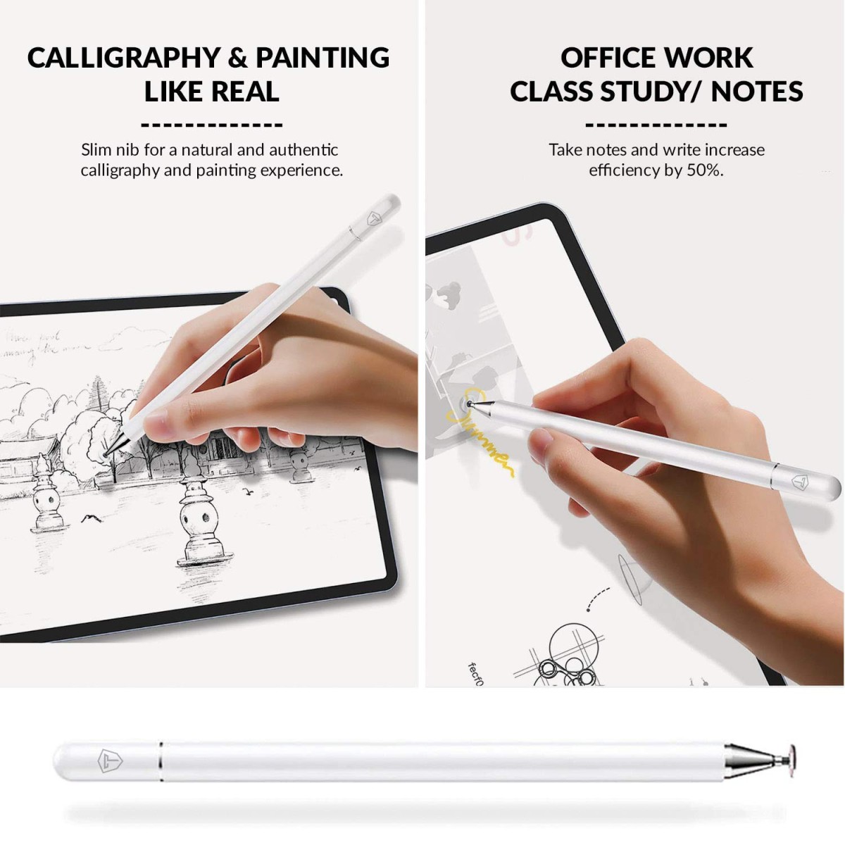 Tukzer Capacitive Stylus Pen for Touch Screens Devices, Fine Point, Lightweight Metal Body