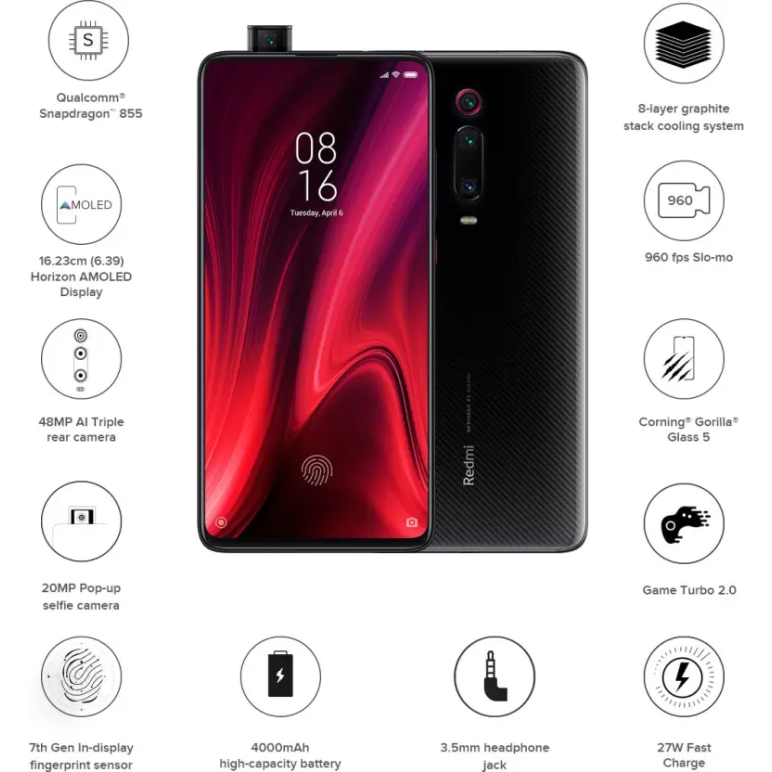 Redmi K20 Pro Carbon Black, 256 GB 8 GB RAM Refurbished