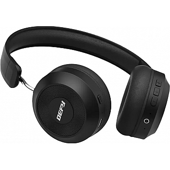 DEFY BassX ANC Active Noise Cancellation Bluetooth Headset (Bold Black, On the Ear)