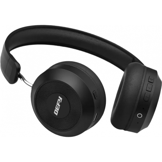 DEFY BassX ANC Active Noise Cancellation Bluetooth Headset (Bold Black, On the Ear)
