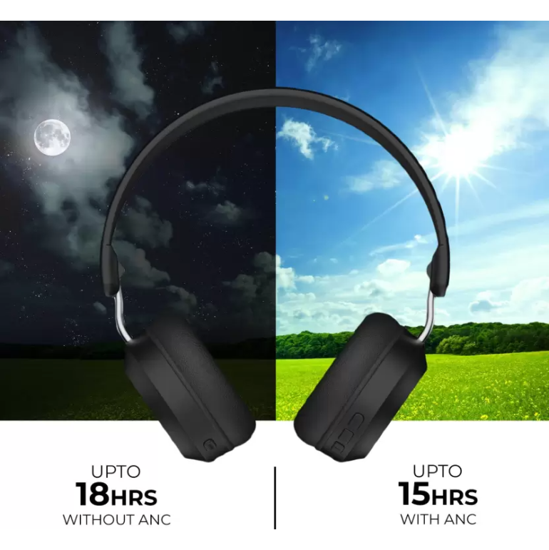 DEFY BassX ANC Active Noise Cancellation Bluetooth Headset (Bold Black, On the Ear) DEFY BassX ANC Active Noise Cancellation Bluetooth Headset (Bold Black, On the Ear)