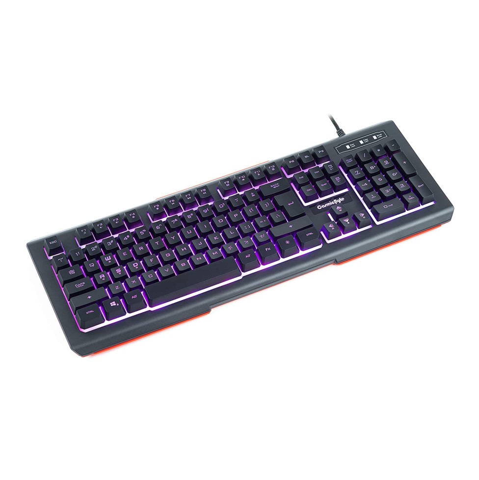 Cosmic Byte CB-GK-02 Corona Wired Gaming Keyboard 7 Color RGB Backlit with Effects Anti-Ghosting Black refurbished