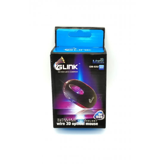GLINK 3D Optical Wired USB Mouse for Laptop Computer PC (Black) 