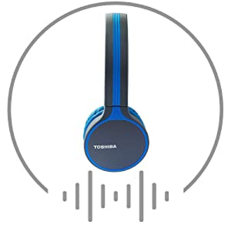 TOSHIBA Wireless Head Phones with Mic(RZE-BT180H Blue)