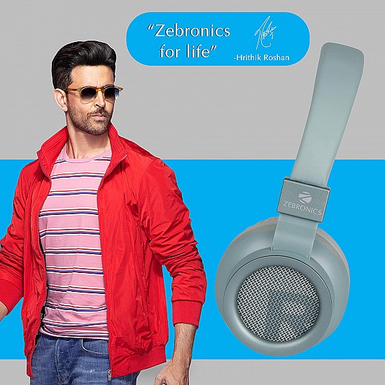 Zebronics Zeb-Bang Foldable Wireless BT Headphone Comes with 40mm Drivers, AUX Connectivity