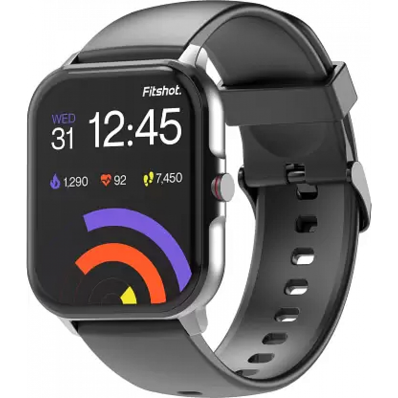 Fitshot Connect 1.85inch Cosmic Display Bluetooth Calling (Black Strap Regular)