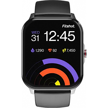 Fitshot Connect 1.85inch Cosmic Display Bluetooth Calling (Black Strap Regular)