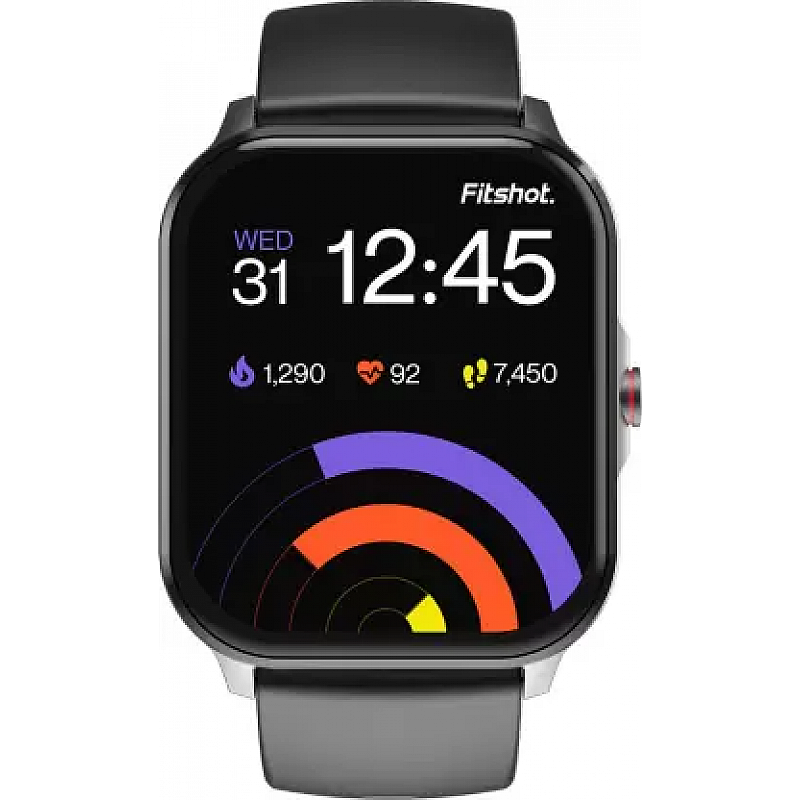 Fitshot Connect 1.85inch Cosmic Display Bluetooth Calling (Black Strap Regular)