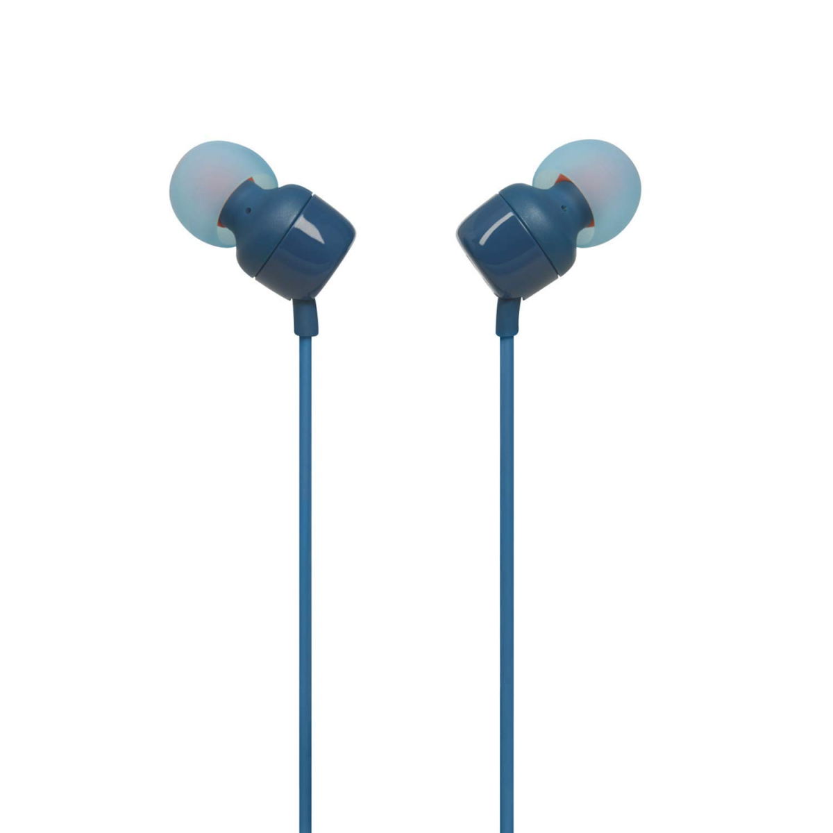 JBL T110 In-Ear Headphones with Pure Bass, Mic & Tangle Free Flat Cable  (Blue)
