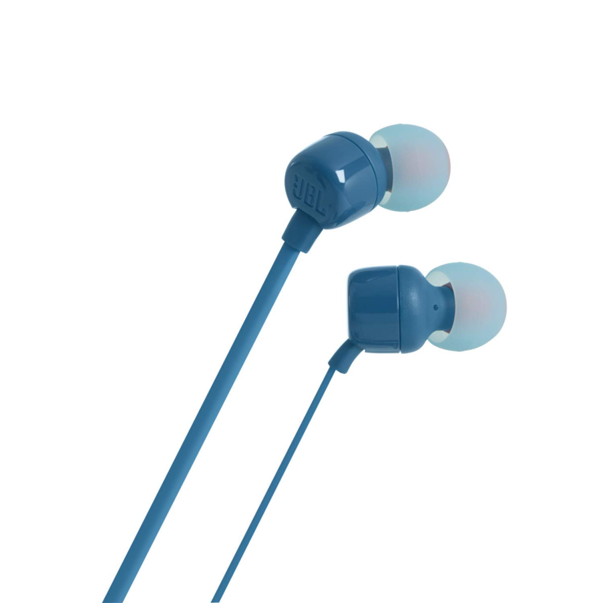 JBL T110 In-Ear Headphones with Pure Bass, Mic & Tangle Free Flat Cable  (Blue)