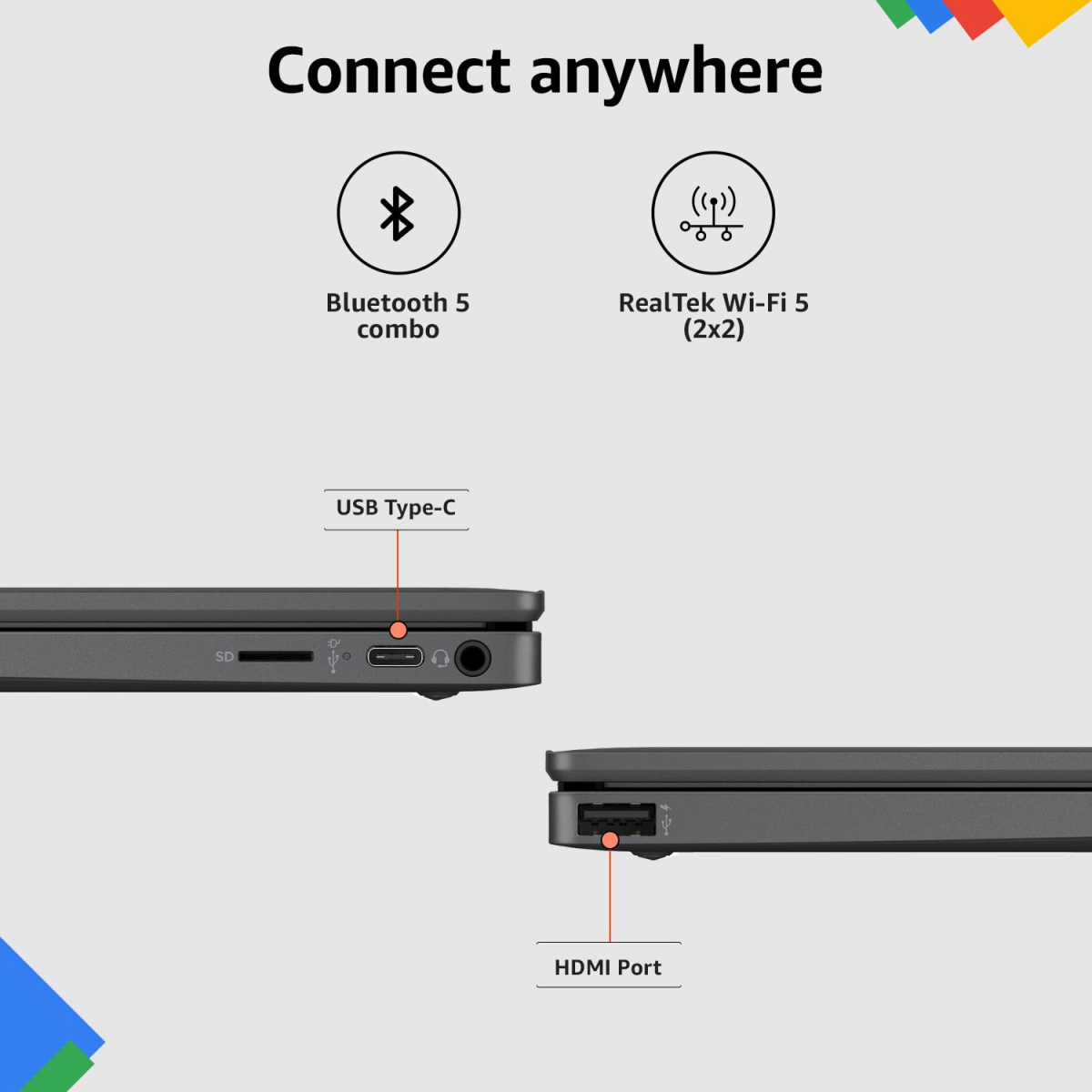 HP Chromebook MediaTek MediaTek Kompanio 500 (4 GB/64 GB Chrome OS) 11a-na0004MU Chromebook (11.6 inch, Ash Grey)