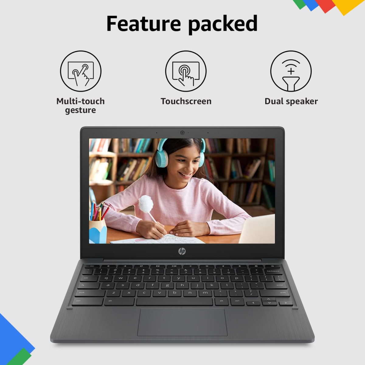 HP Chromebook MediaTek MediaTek Kompanio 500 (4 GB/64 GB Chrome OS) 11a-na0004MU Chromebook (11.6 inch, Ash Grey)