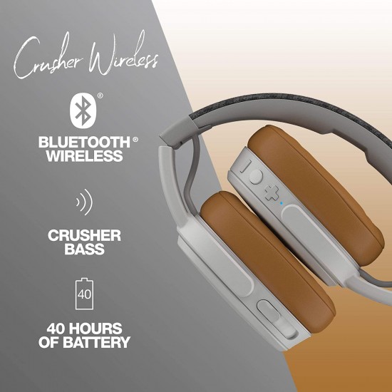 Skullcandy Crusher Wireless Over-Ear Headphone with Mic Gray