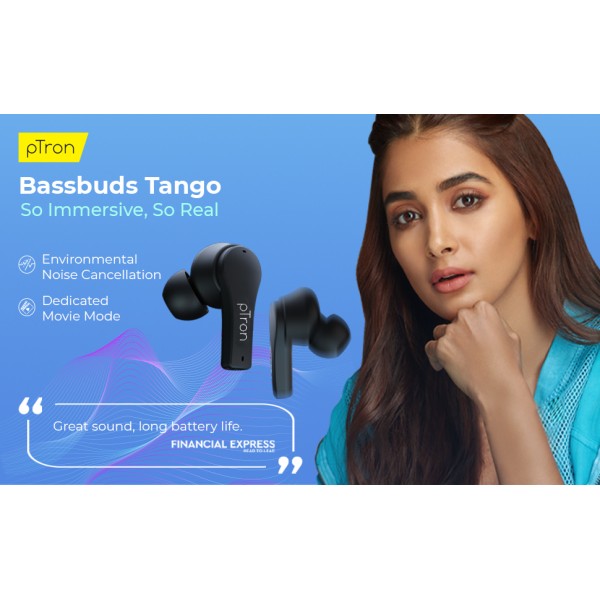 PTron Bassbuds Jade Bluetooth Gaming Headset (Black, True Wireless) PTron Bassbuds Jade Bluetooth Gaming Headset (Black, True Wireless)