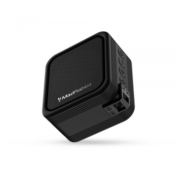 MadRabbit Sound Rock Wireless Portable Bluetooth Speaker with Deep Bass Subwoofer,  IPX7, Call Function, Hook Lock black