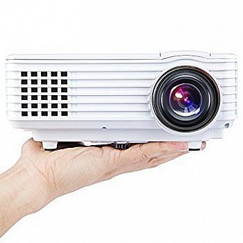 VISION VP-606 Portable LED Projector & LED Lamp 50000 Hrs. 1800 Lumens, HDMI, USB, VGA, SD Card Slot, Educational Projector