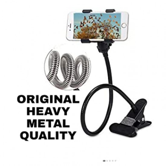 Avya Lazy Stand Bracket Mobile Phone Stand | Flexible | Portable - Foldable | 360 Degree | Gooseneck Long Arm Clip (Color May Vary)