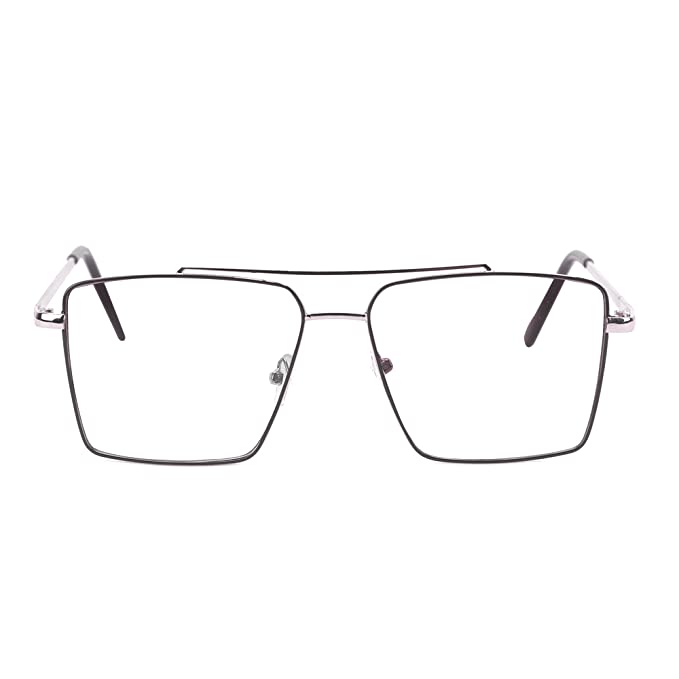 Transparent Square Unisex Optical Metal Frame for Unisex-Pack of 1
