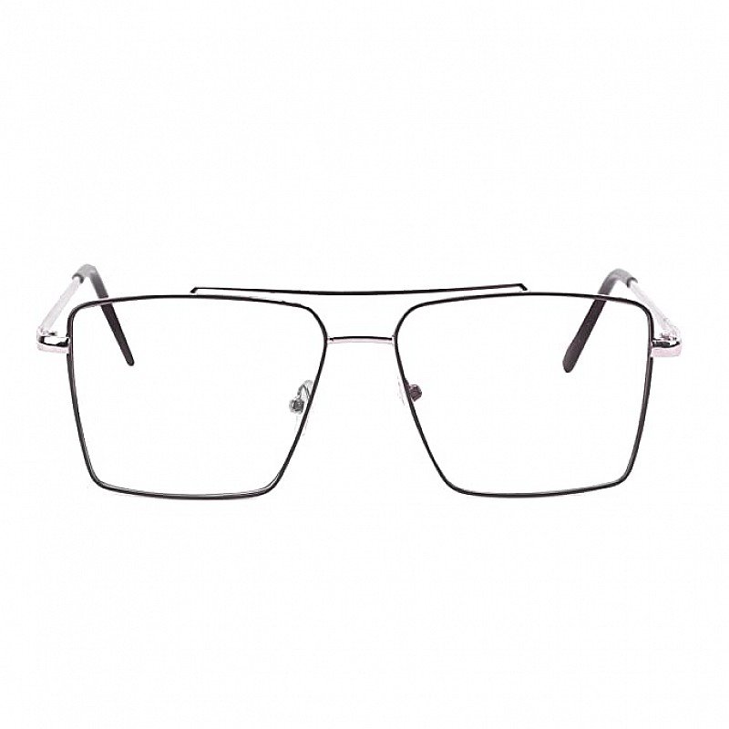 Transparent Square Unisex Optical Metal Frame for Unisex-Pack of 1