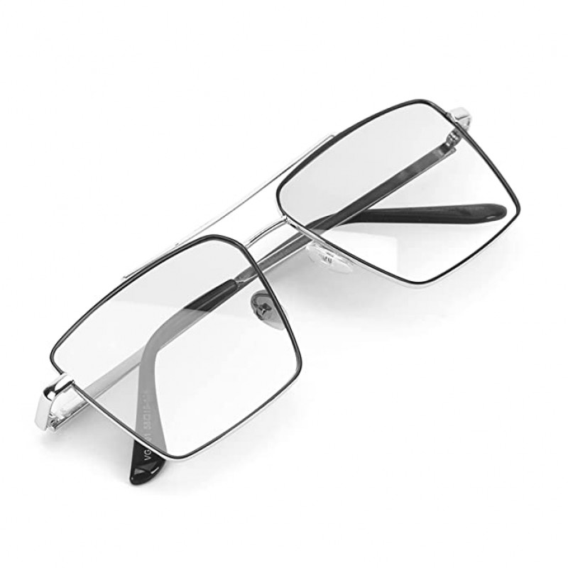 Transparent Square Unisex Optical Metal Frame for Unisex-Pack of 1