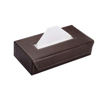 LEEZEL| Tissue Box Holder with 100 Pulls Cotton Rags Tissue | Handcrafted Fine Leather - Like Finish |Durable & Water Resistant (Chocolate)