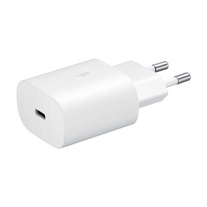 Samsung Original 25W Single Port, Type-C Fast Charger, (Cable not Included), White Samsung Original 25W Single Port, Type-C Fast Charger, (Cable not Included), White
