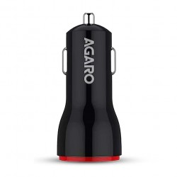AGARO Dual Port Car Charger, 18W Quick Charging, 2.1A, Dual USB Port Output, Fast Charge,  Compatible with All Type C Smartphones, Black & Red