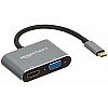 Amazon Basics 2-in-1 Type C USB Hub with Hdmi & Vga Outputs (Grey) Port